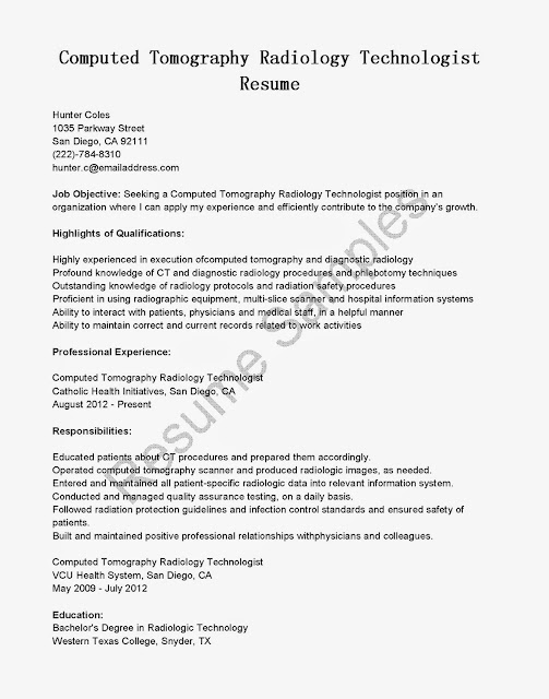 How to write a radiography resume